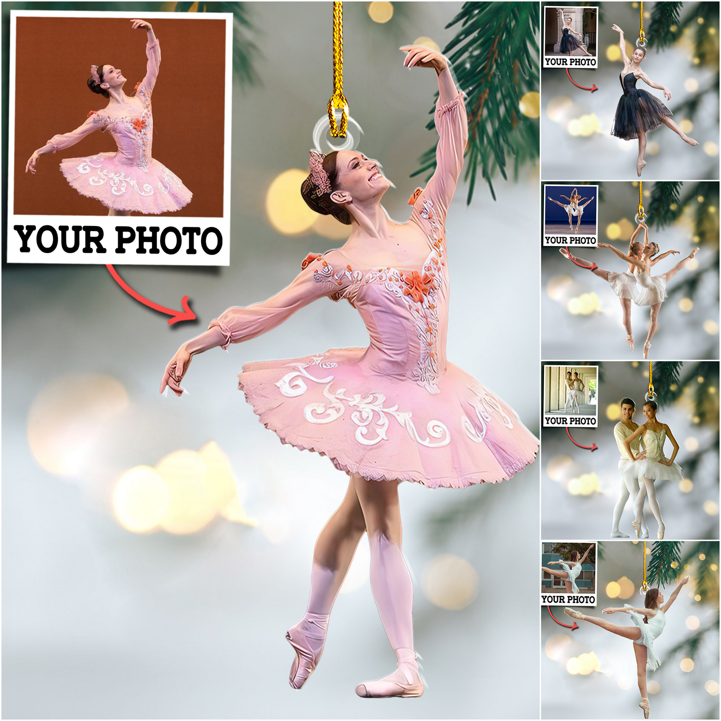 Custom Ballet Dancing Photo Ornament