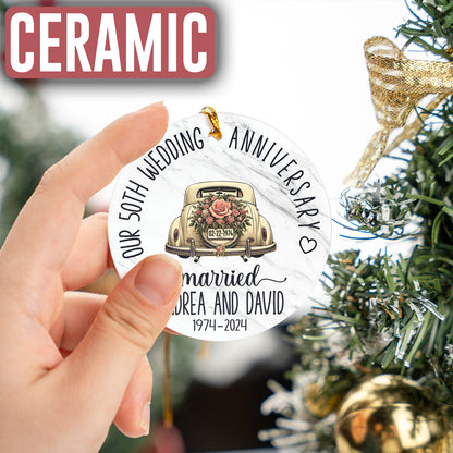 Custom Car Wedding Anniversary Ornament