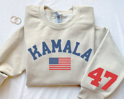 Kamala 47 American Flag Retro College Shirt