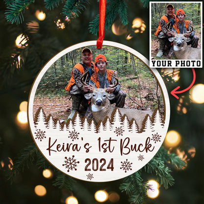 Custom Hunting Photo Wood and Acrylic Ornament