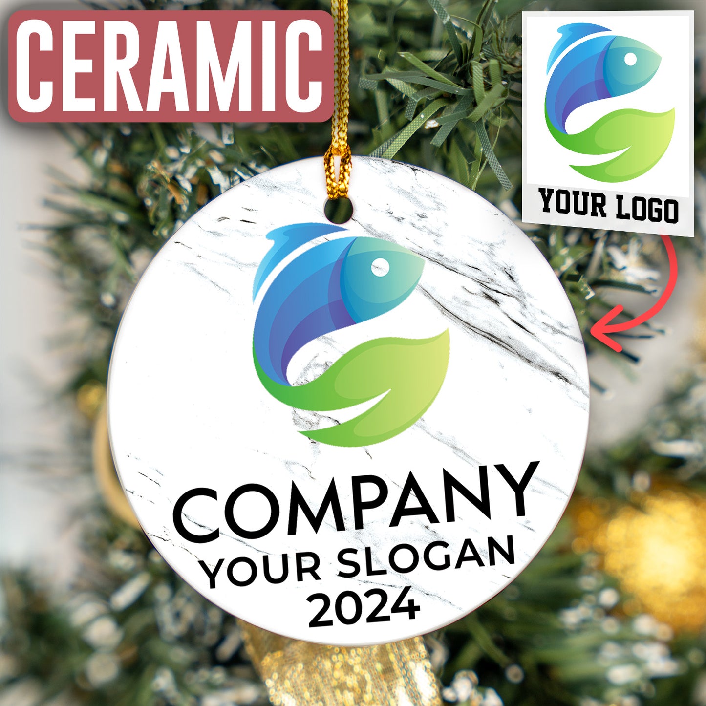 Custom Logo Company Photo Ornament