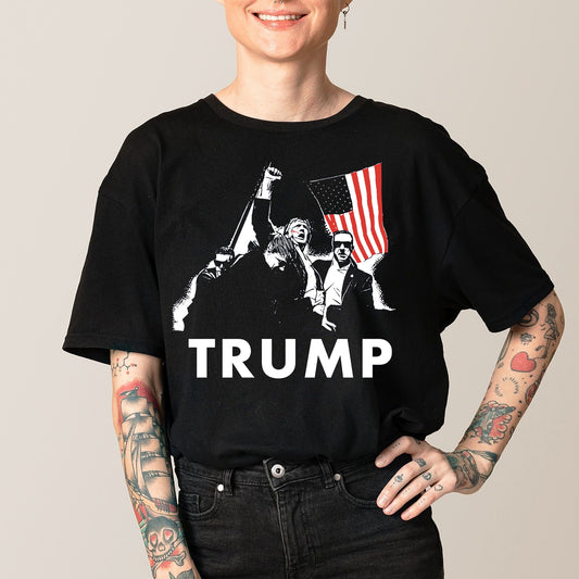 Trump With American Flag Shirt