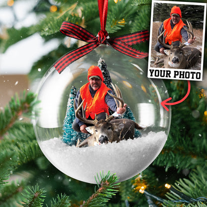 Custom Hunting Photo Clear Bauble Ornament