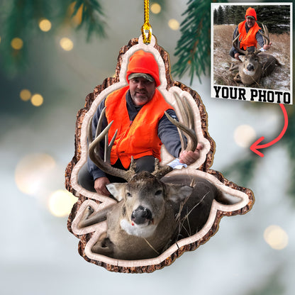 Custom Hunting Photo Wood Ornament