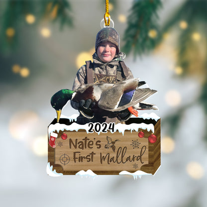 Custom Mallard Hunting Photo Ornament