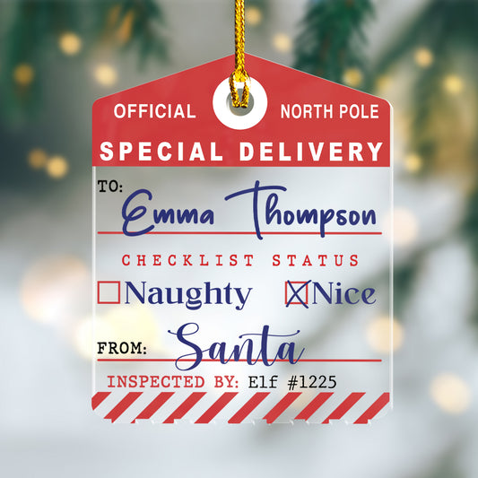 Custom Special Delivery Christmas Acrylic Ornament