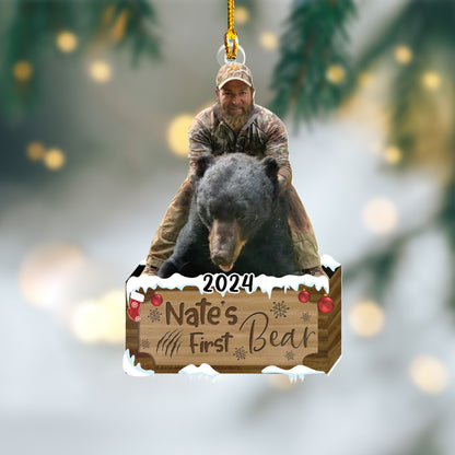 Custom Bear Hunting Photo Ornament