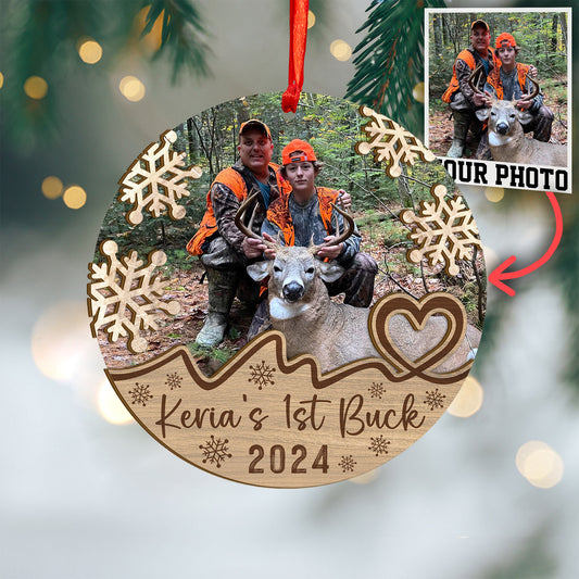 Custom Photo Hunting Wood and Acrylic Ornament