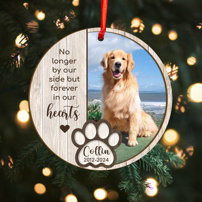 Custom Memorial Dog Photo Wood and Acrylic Ornament