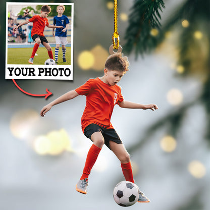 Custom Photo Soccer Ornament