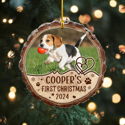 Custom Dog Photo Wood Ornament