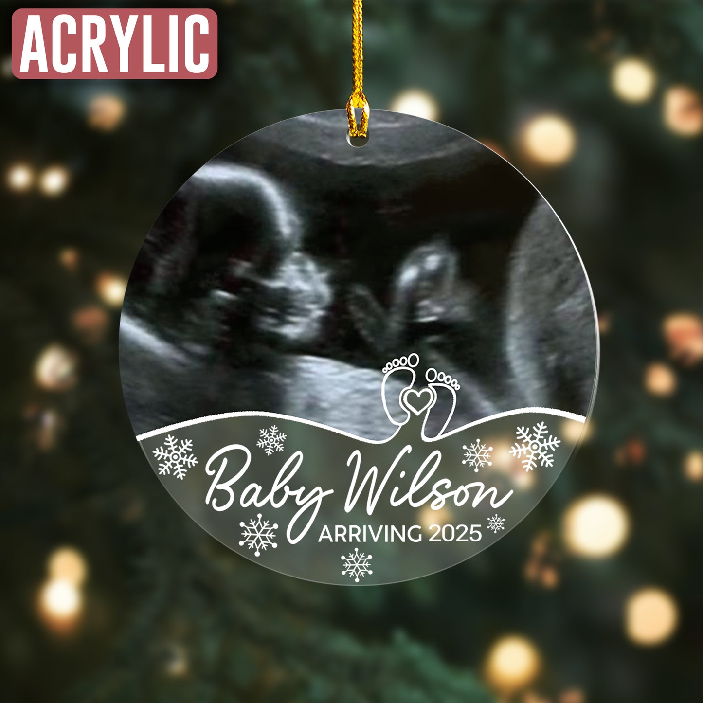 Custom Baby Photo Ultrasound Ornament