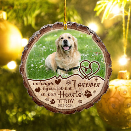 Custom Dog Memorial Photo Wood Ornament