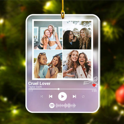 Custom Photo Besties Music Player Acrylic Ornament