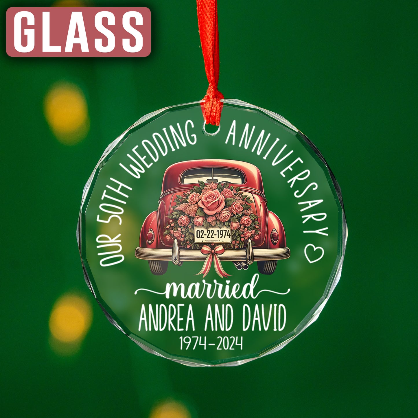 Custom Car Wedding Anniversary Ornament