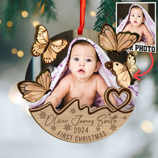 Custom Baby Photo Wood and Acrylic Ornament