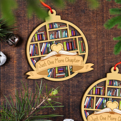 Custom Book Lovers Christmas Wood and Acrylic Ornament