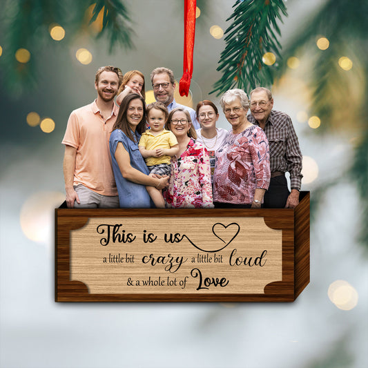 Custom Photo Family Wood and Acrylic Ornament