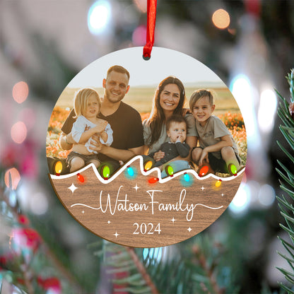 Custom Photo Family Wood and Acrylic Ornament