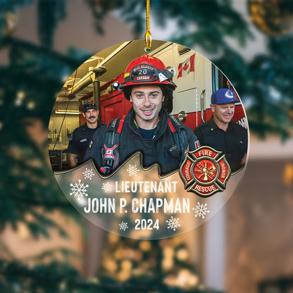 Custom Firefighter Photo Ornament