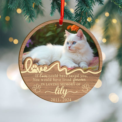 Custom Memorial Cat Wood and Acrylic Ornament