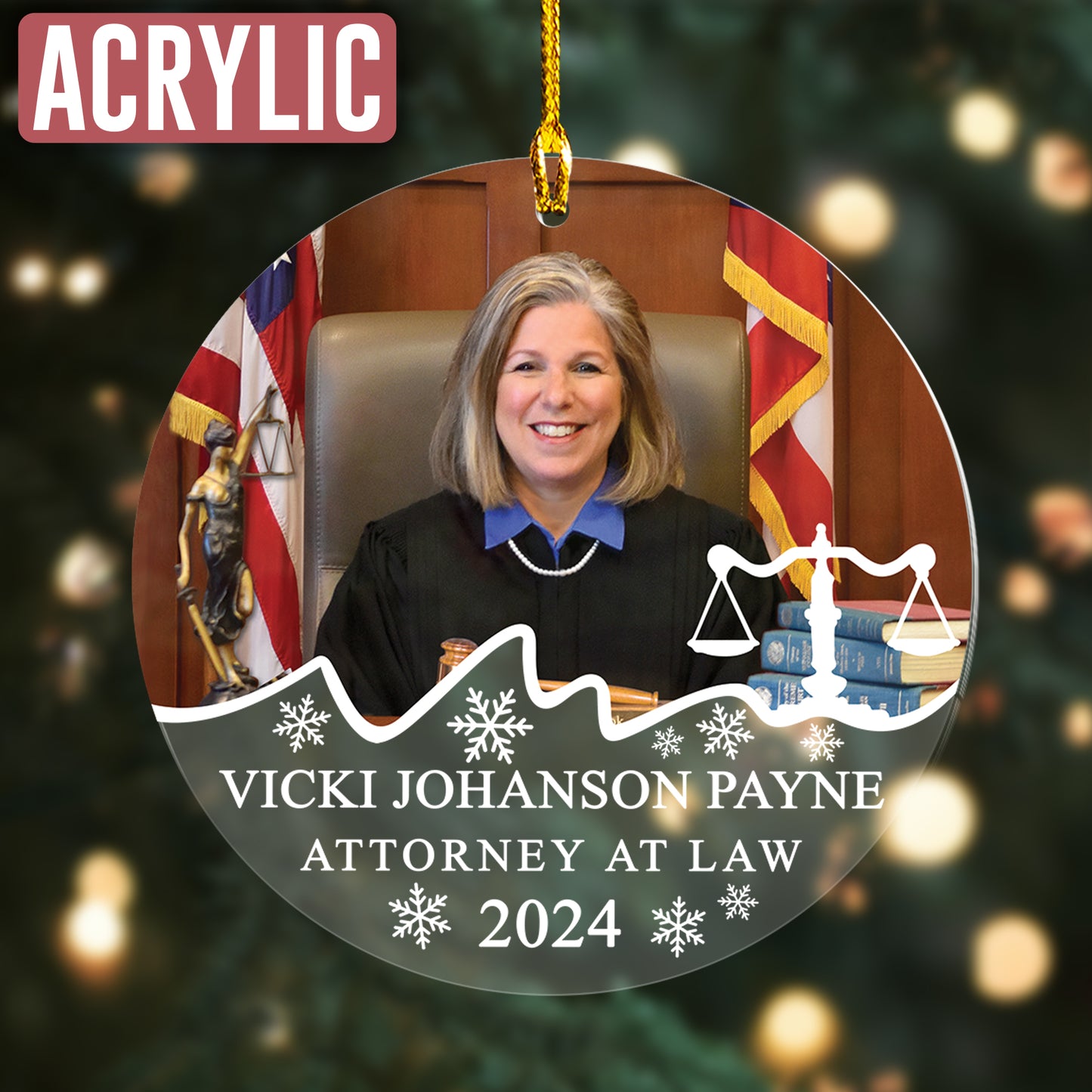 Custom Attorney Photo Ornament