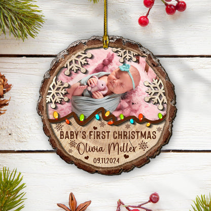 Custom Baby Photo 2-Layer Wood Ornament