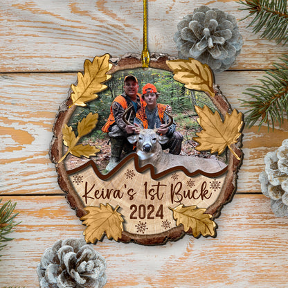 Custom Hunting Photo 2-Layer Wood Ornament