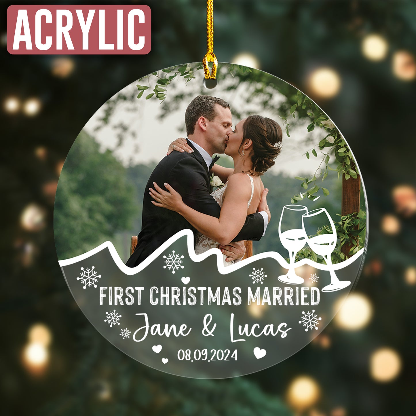 Custom Wedding Photo Ornament