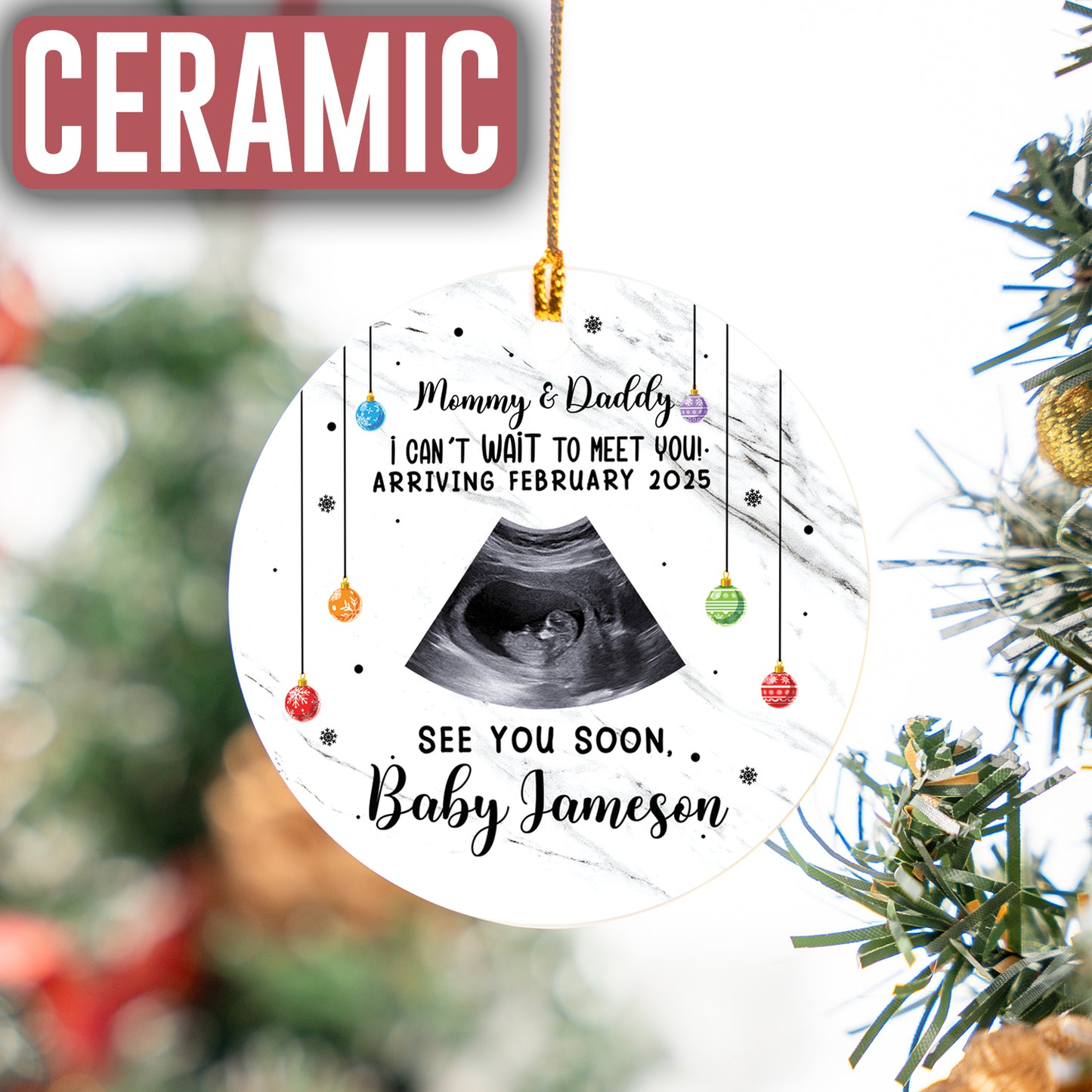 Custom Ultrasound Photo Ornament