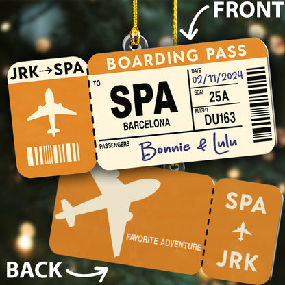 Custom 2-Sides Boarding Pass Ornament