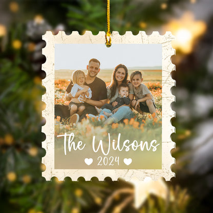 Custom Stamp Teacher Family Photo Ornament