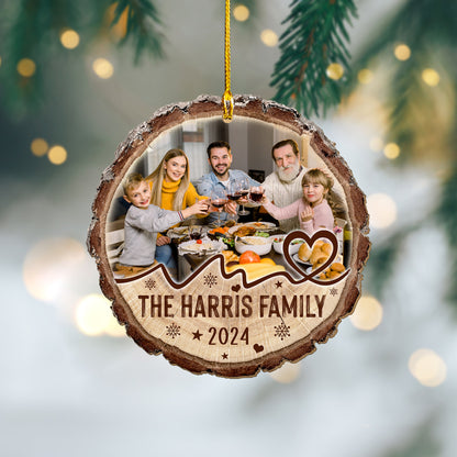 Custom Family Wood Slice Ornament