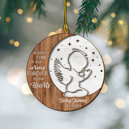 Custom Baby Name Memorial 2-Layers Wood Ornament