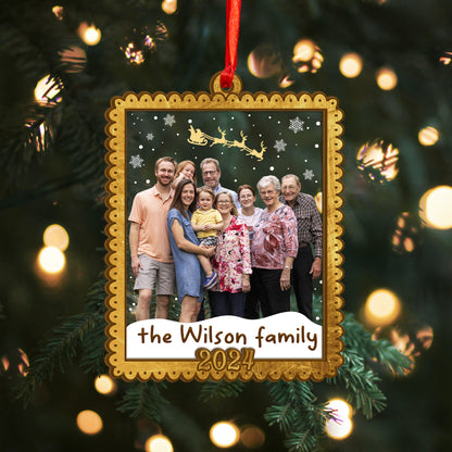 Custom Family Photo Wood and Acrylic Ornament