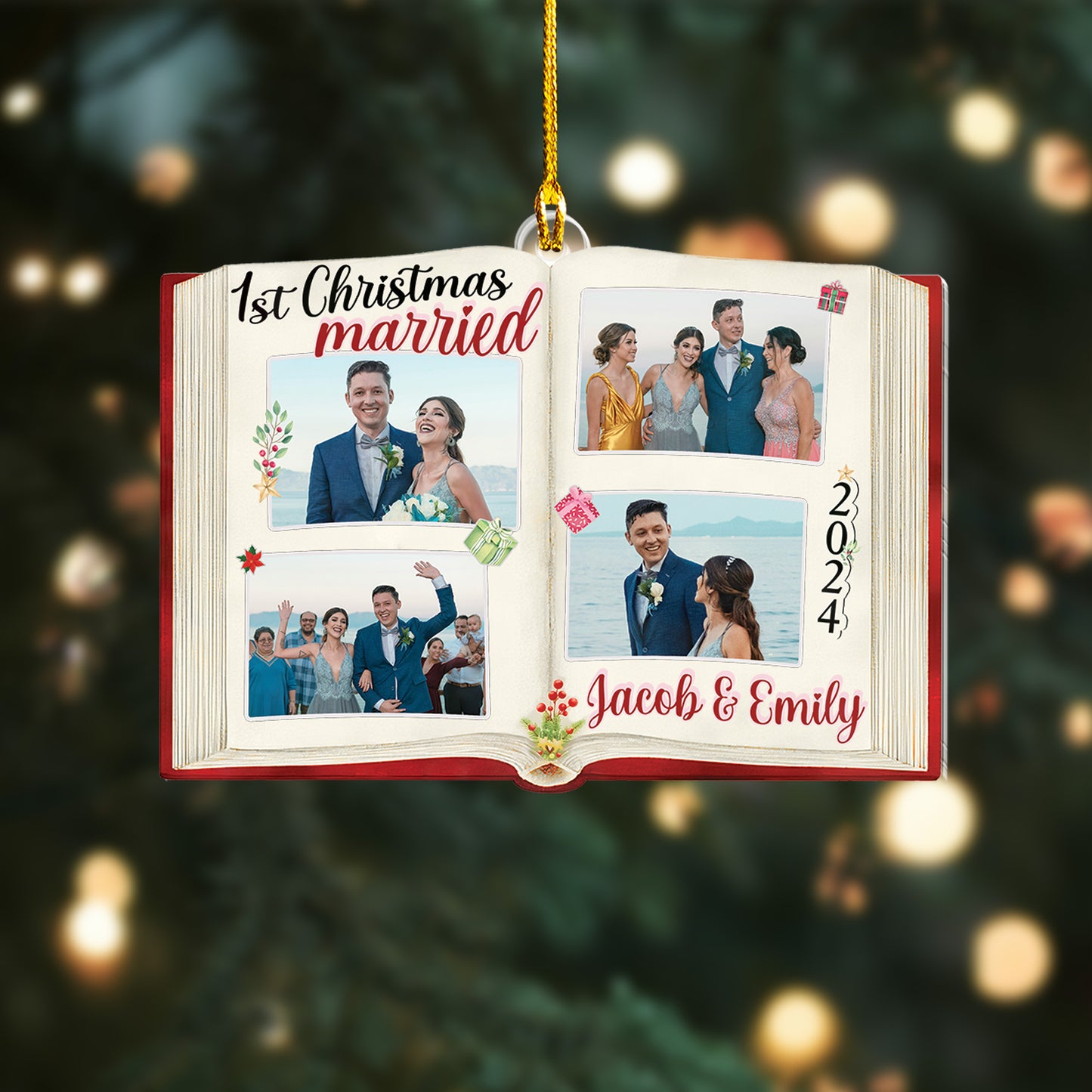 Custom Photobook Wedding Ornament