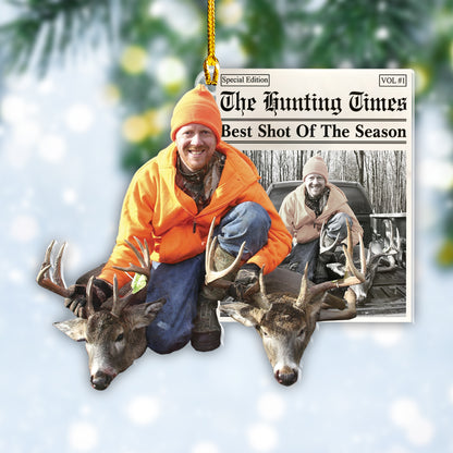 Custom Hunting Photo Newspaper Ornament