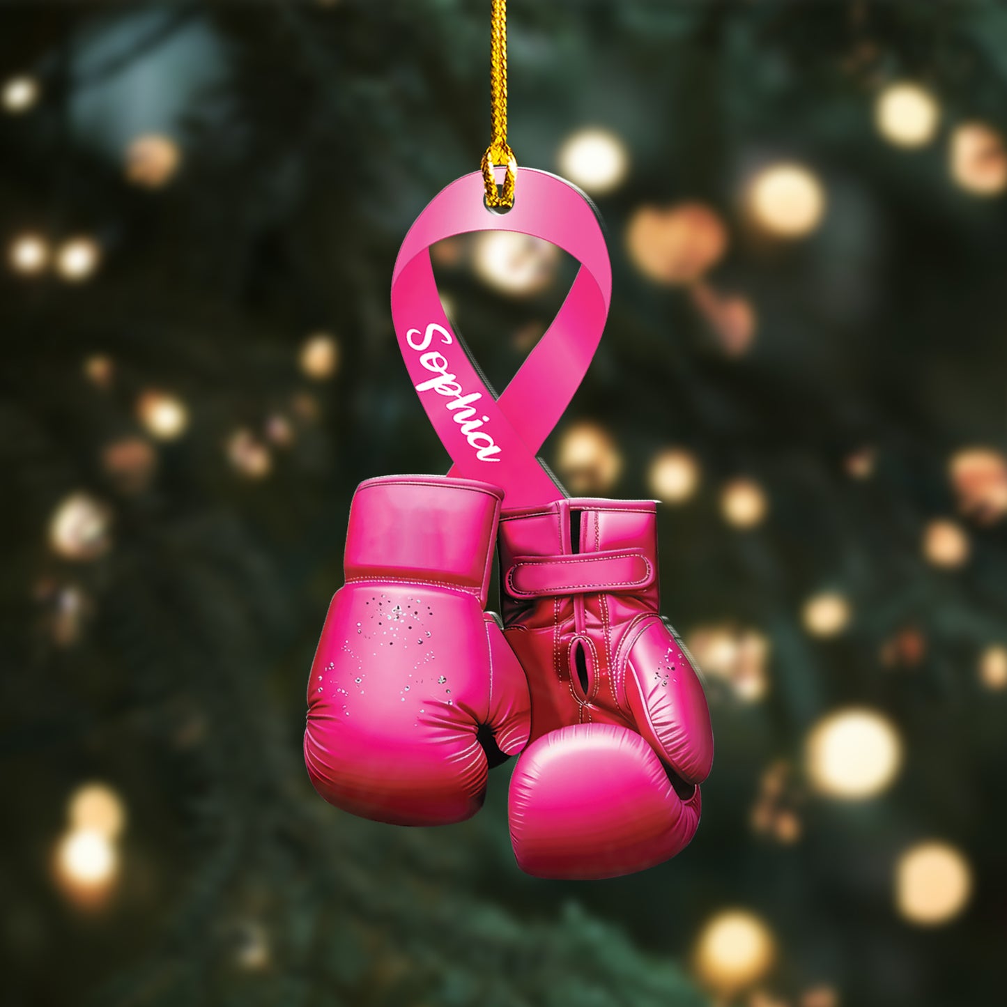 Custom Breast Cancer Ornament