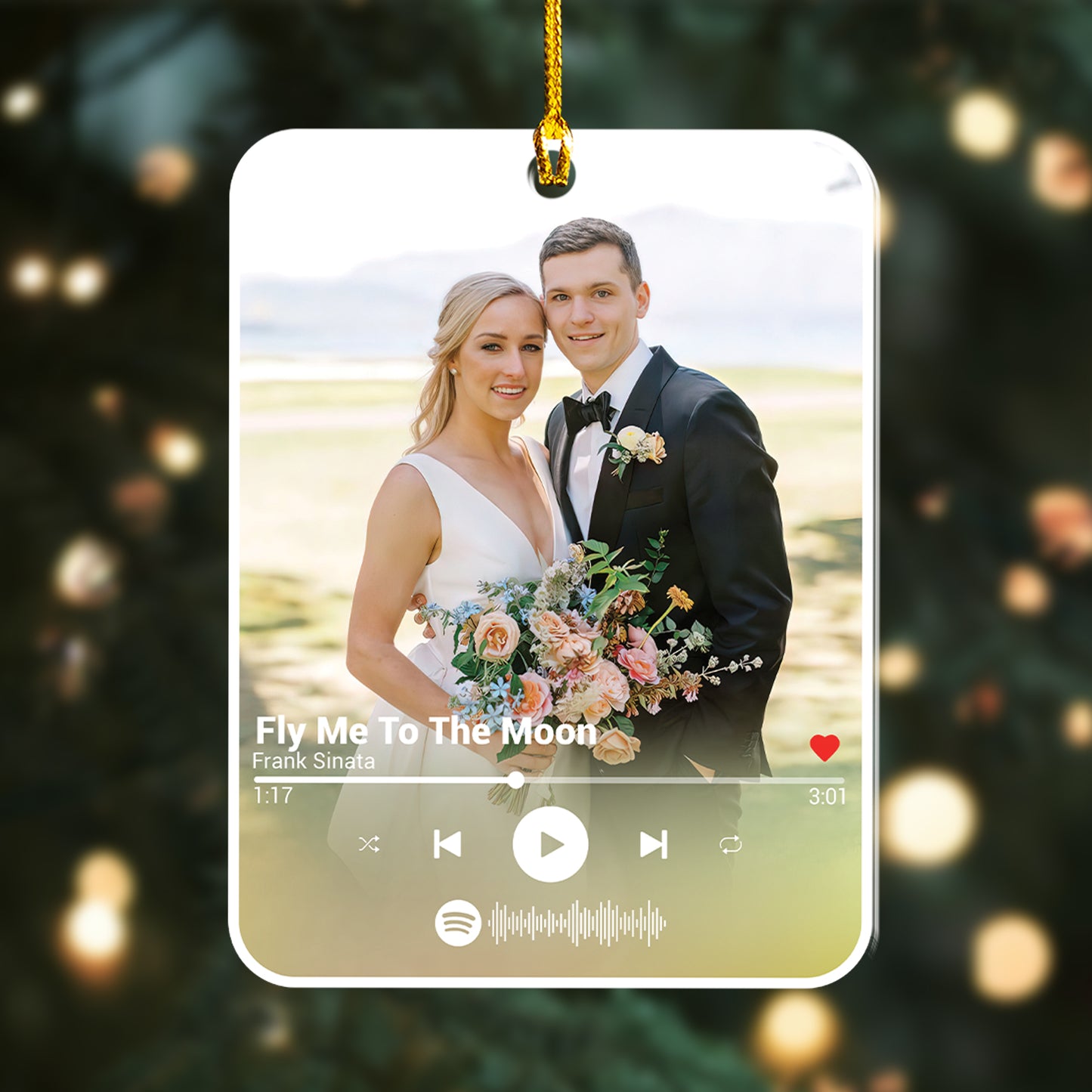 Custom Photo Music Player Couple Ornament