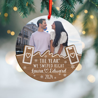 Custom Online Dating Photo Wood and Acrylic Ornament