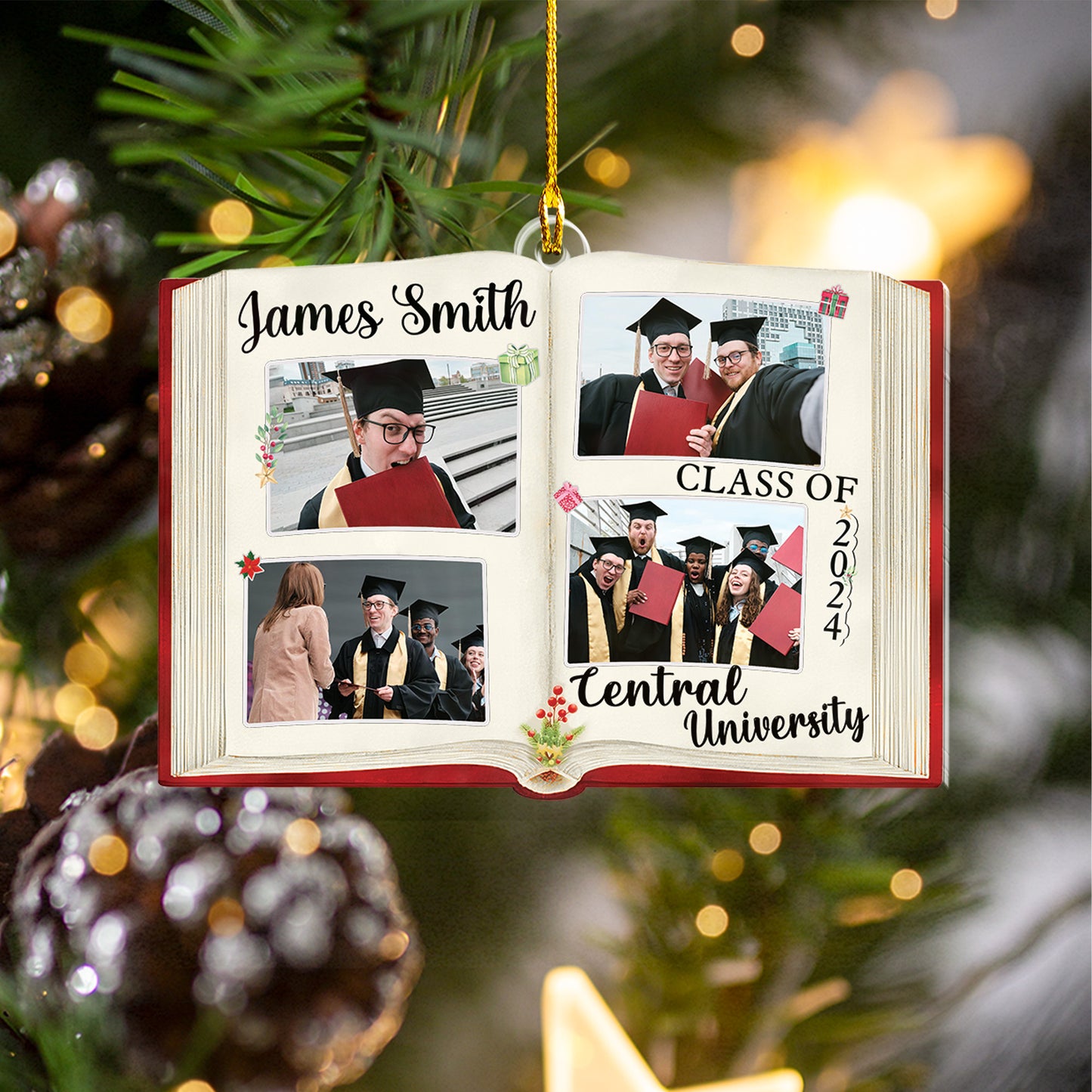 Custom Photos Graduation Photobook Ornament