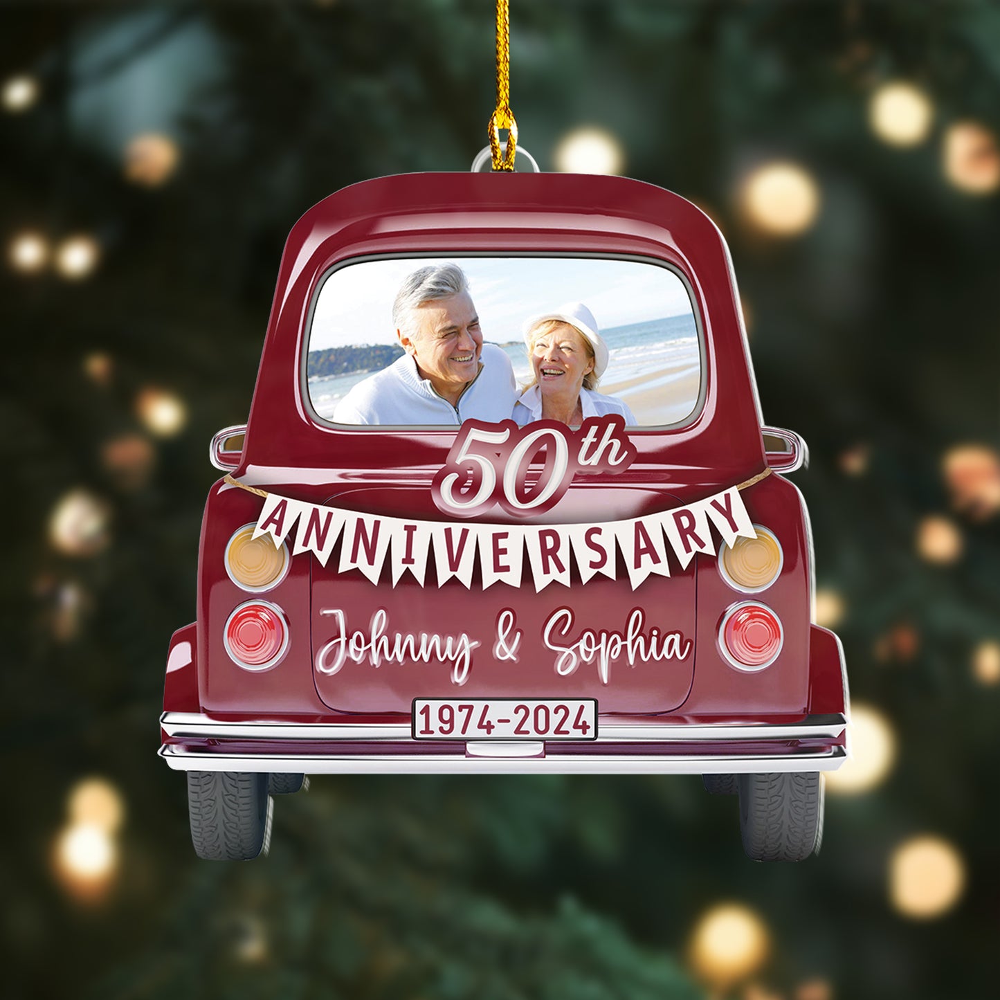 Custom 50th Anniversary Photo Ornament