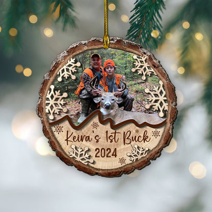 Custom Hunting Photo 2-Layer Wood Ornament