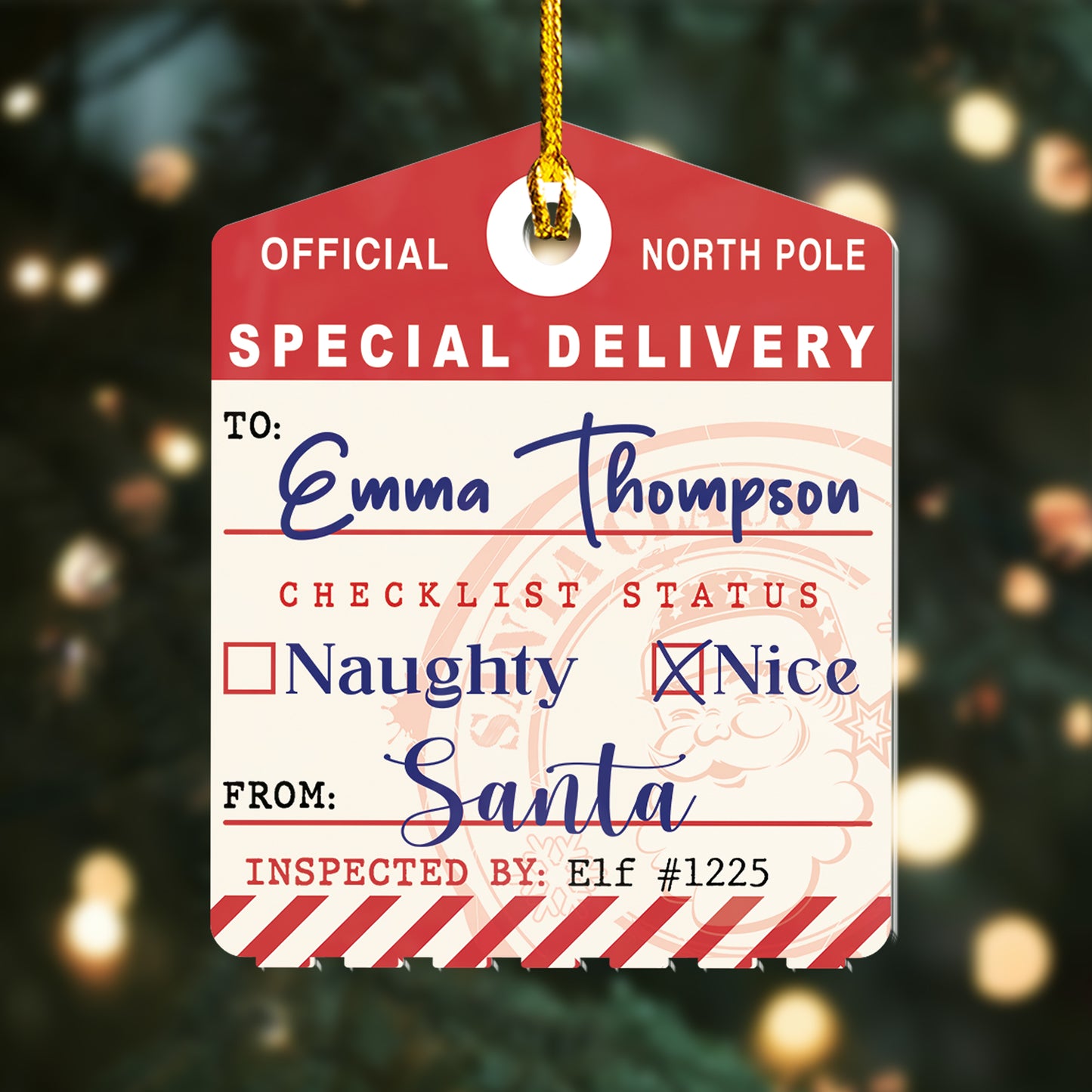 Custom Special Delivery Acrylic Ornament