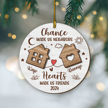 Custom Neighbors 2-Layers Wood Ornament