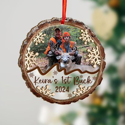 Custom Hunting Photo Wood and Acrylic Ornament