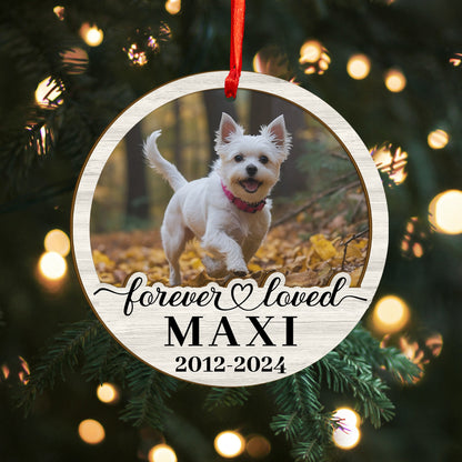 Custom Photo Memorial Dog Wood and Acrylic Ornament