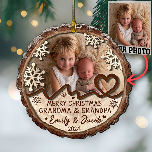 Custom Kids Photo 2-Layer Wood Ornament