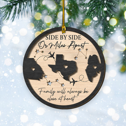 Custom Long Distance 2-Layers Wood Ornament