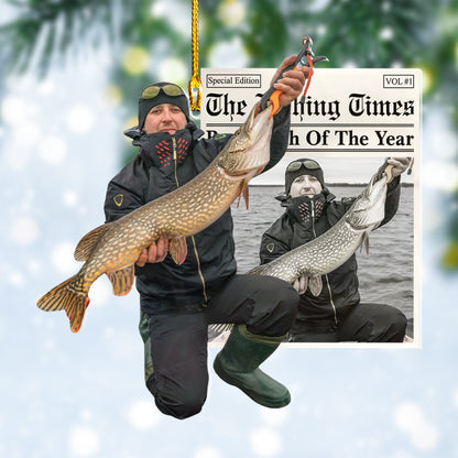 Custom Fishing Photo Newspaper Ornament